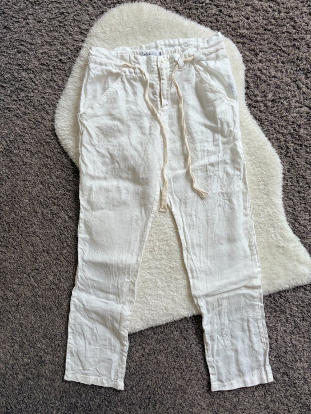 Johnny Was 100% linen white pants, size XS
